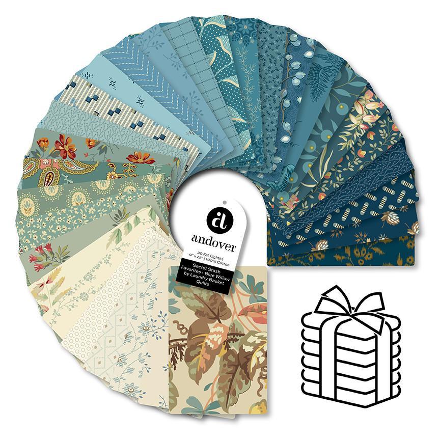 Secret Stash Blue Willow Fat Eighth Bundle
