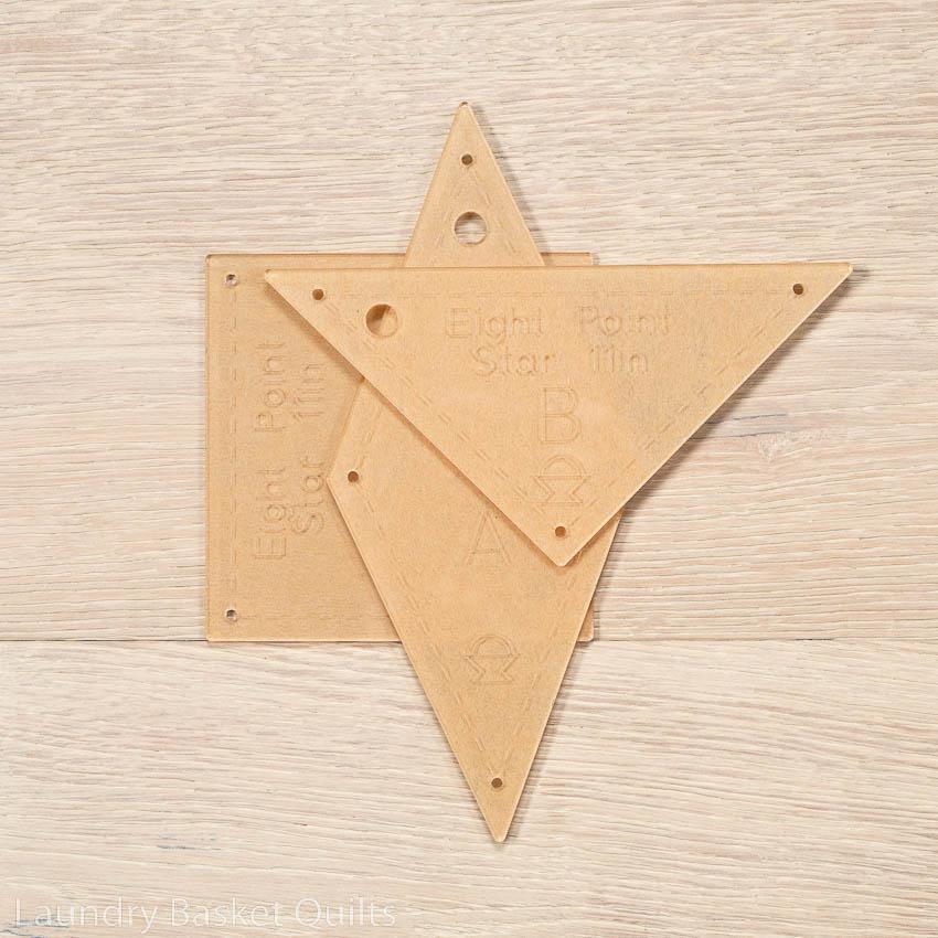 Eight Point Star Templates - Various Sizes