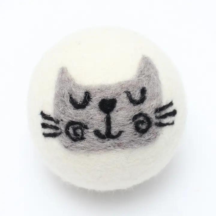 Wool Dryer Ball - Gray Cat