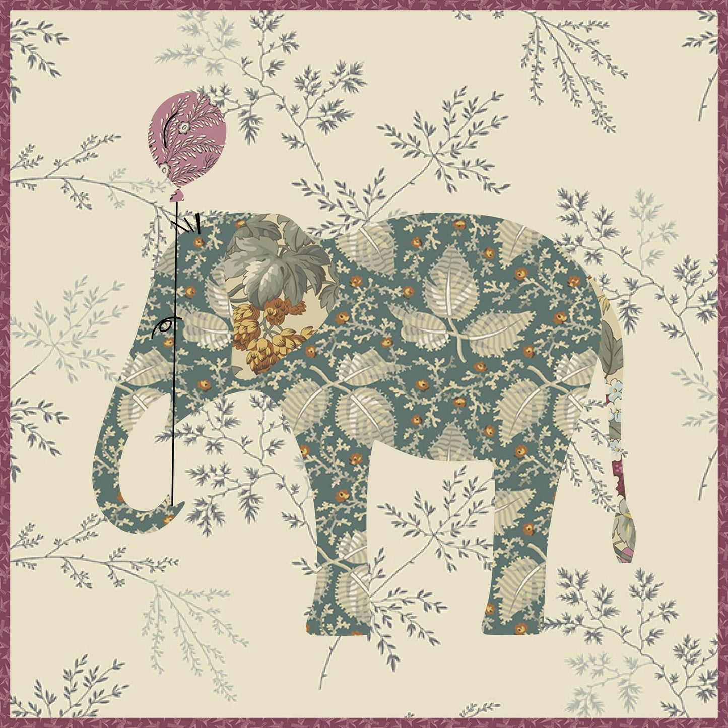 Elephant Pillow Fabric Kit