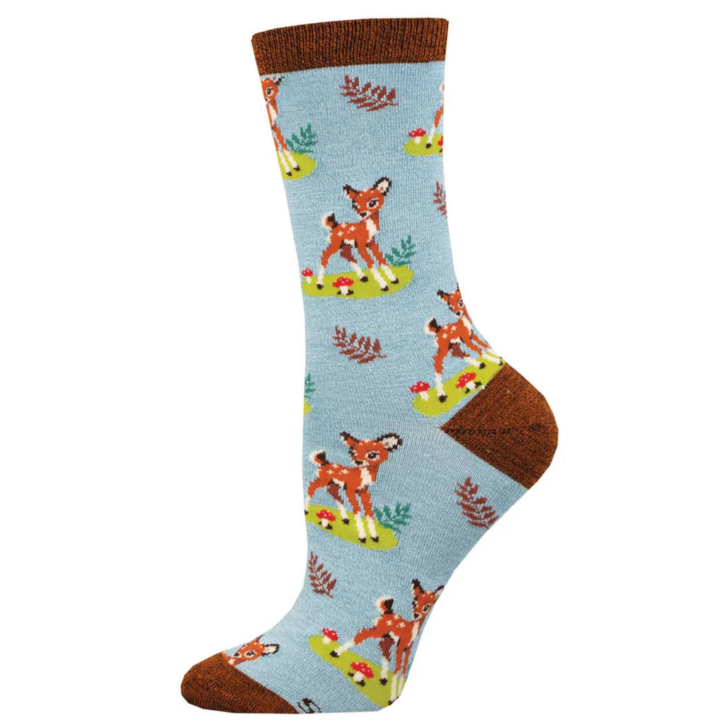 Oh Deer, You're Cute Socks - Blue Heather