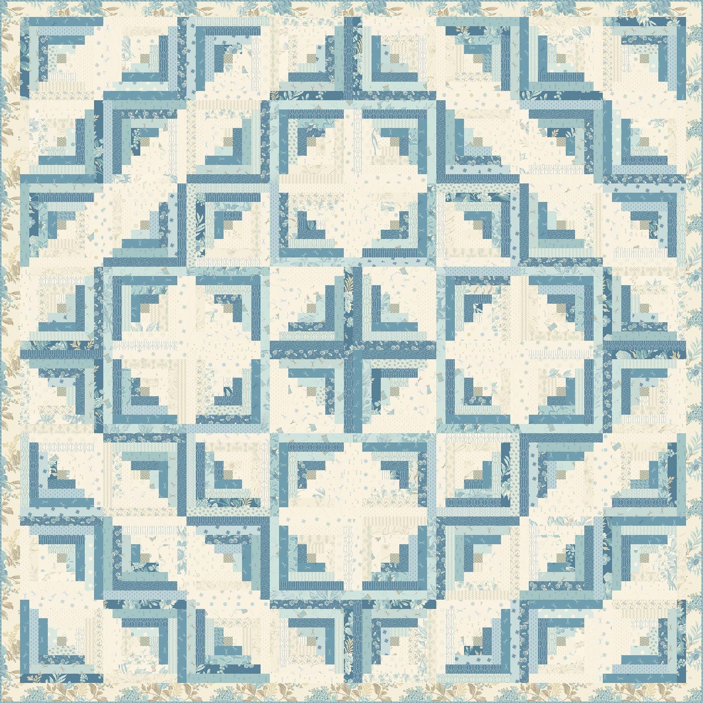 Log Cabin - Sewing Bird PRE-CUT Fabric Kit