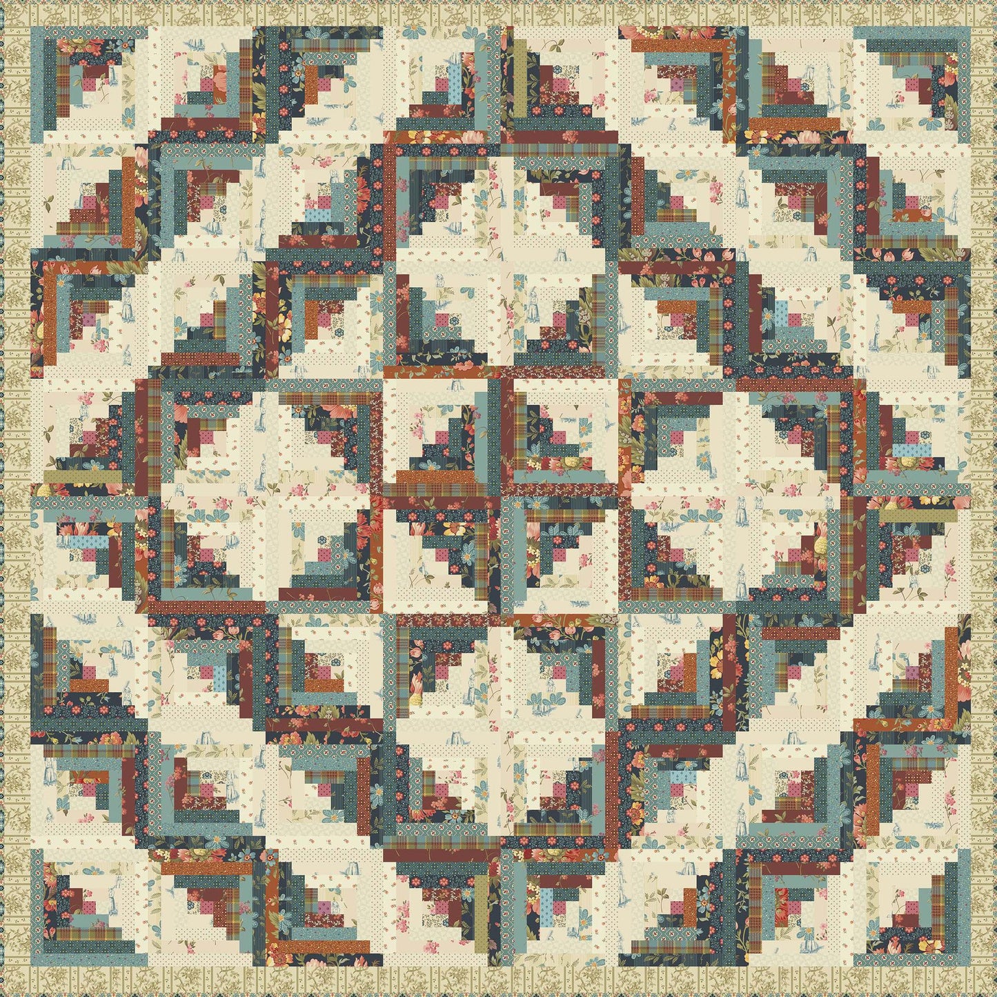 Log Cabin - Farmers Daughter PRE-CUT Fabric Kit