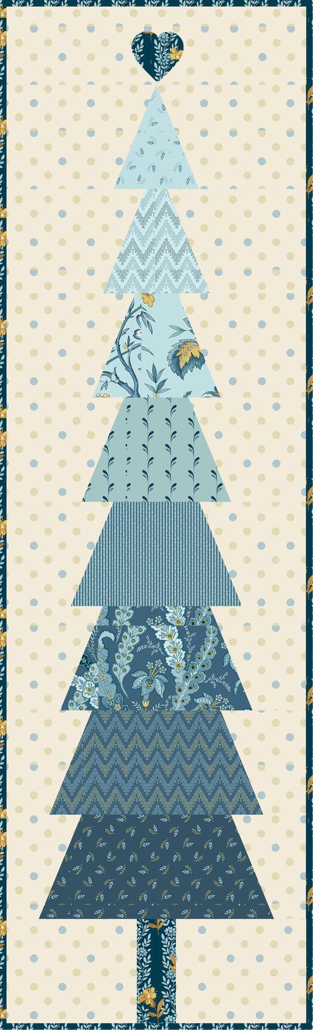 Holiday Spruce Table Runner - Blue Fabric Kit