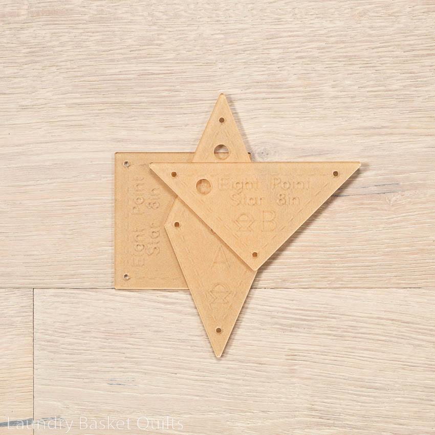 Eight Point Star Templates - Various Sizes