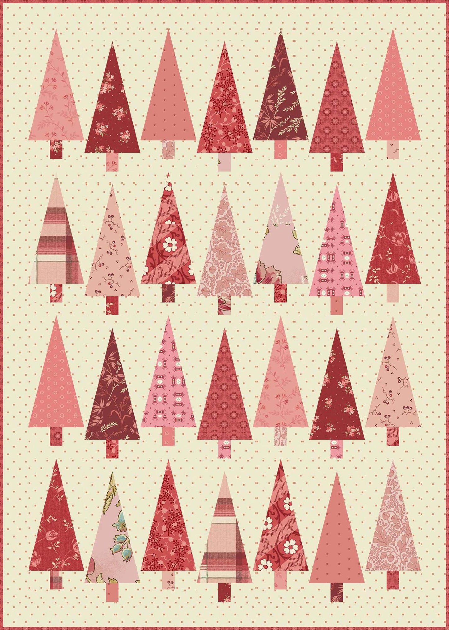 Mini Pinehurst - Red PRE-CUT Fabric Kit