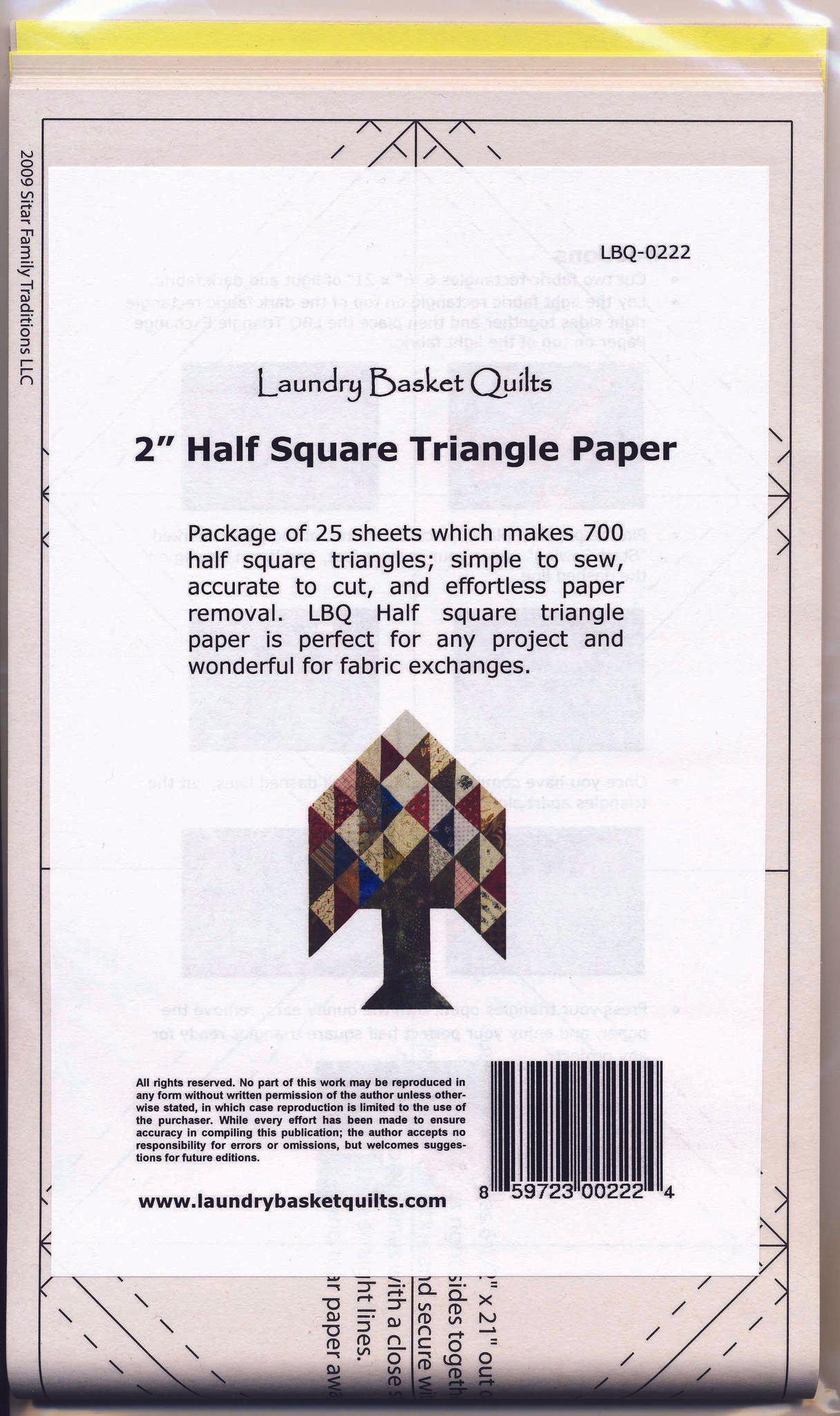 2" Finished Triangle Paper - 6" x 21" fabric