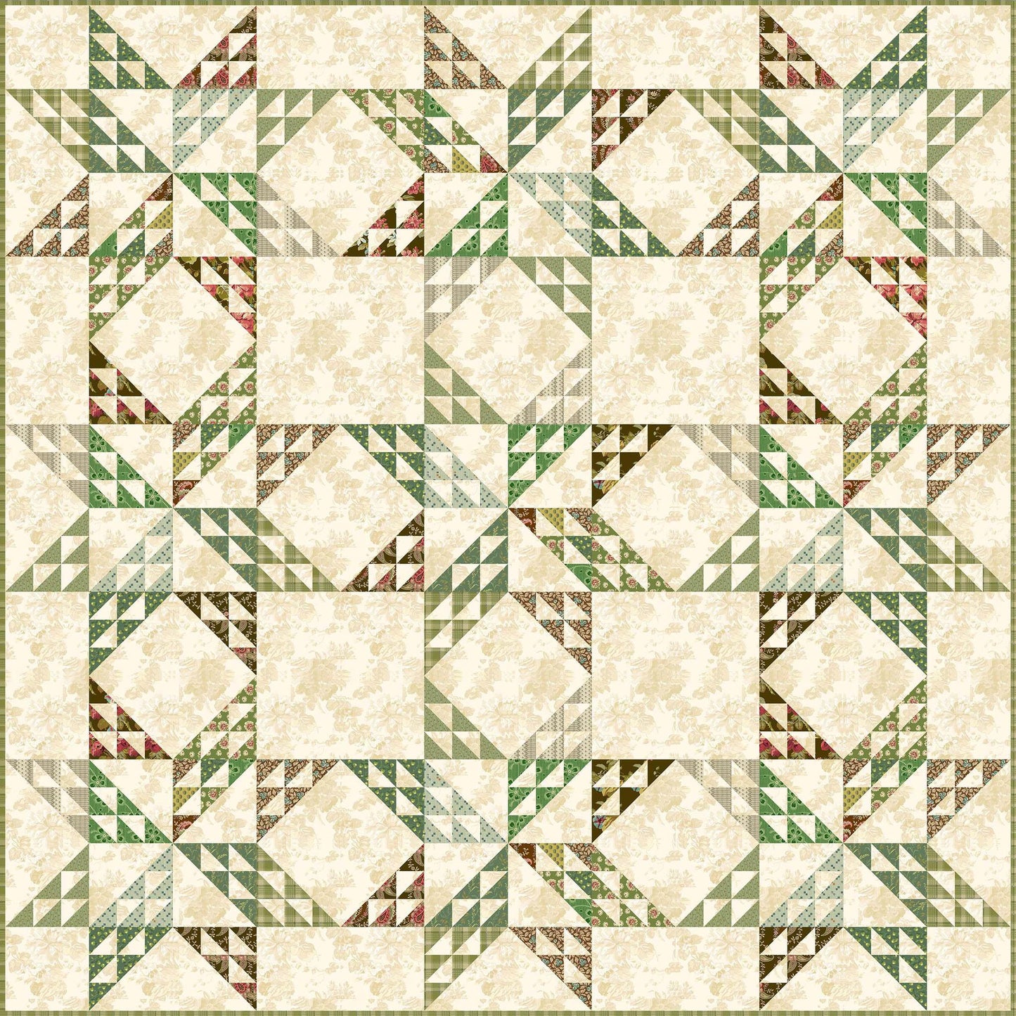 2" Finished Triangle Paper - 6" x 21" fabric
