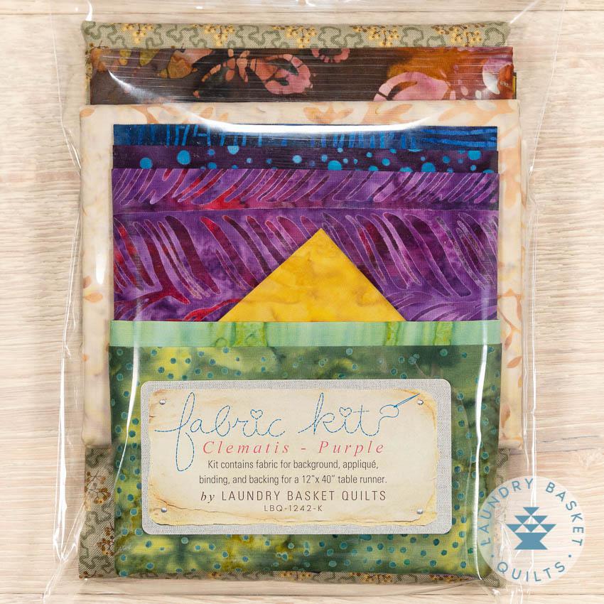 Clematis Table Runner Fabric Kit - Purple