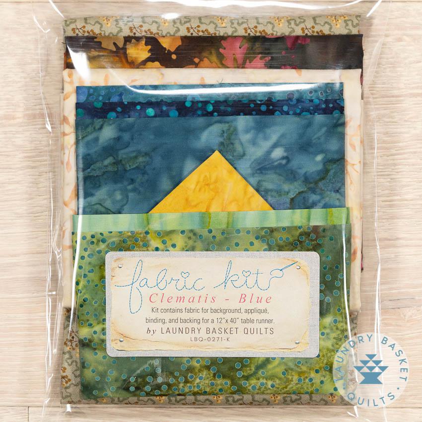 Clematis Table Runner Fabric Kit - Blue