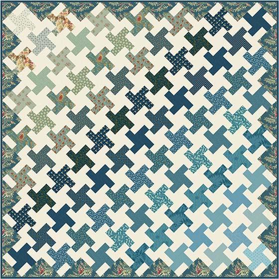Whirl Secret Stash - Blue Willow Fabric Kit