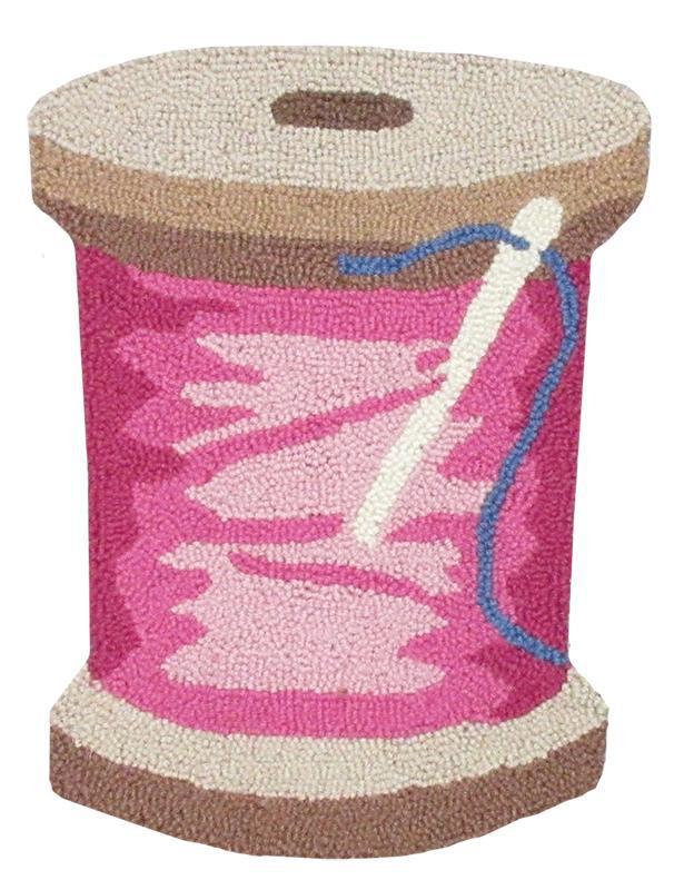 Wool Hook Pillow - Spool Pink