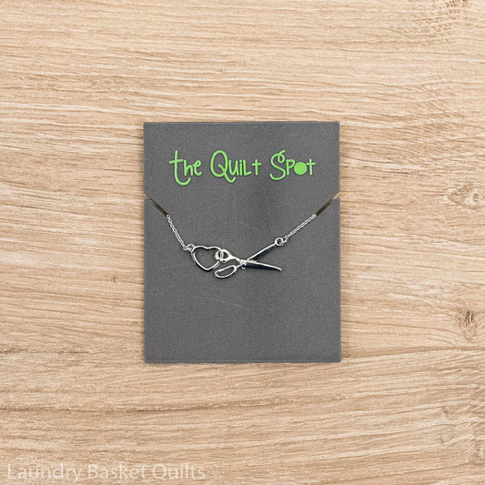 Scissor & Heart Charm Necklace Silver