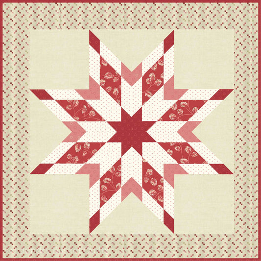 Gingerbread Shining Star Fabric Kit in Red
