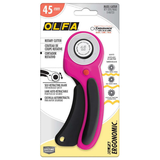 OLFA 45mm Ergonomic Rotary Cutter - Magenta