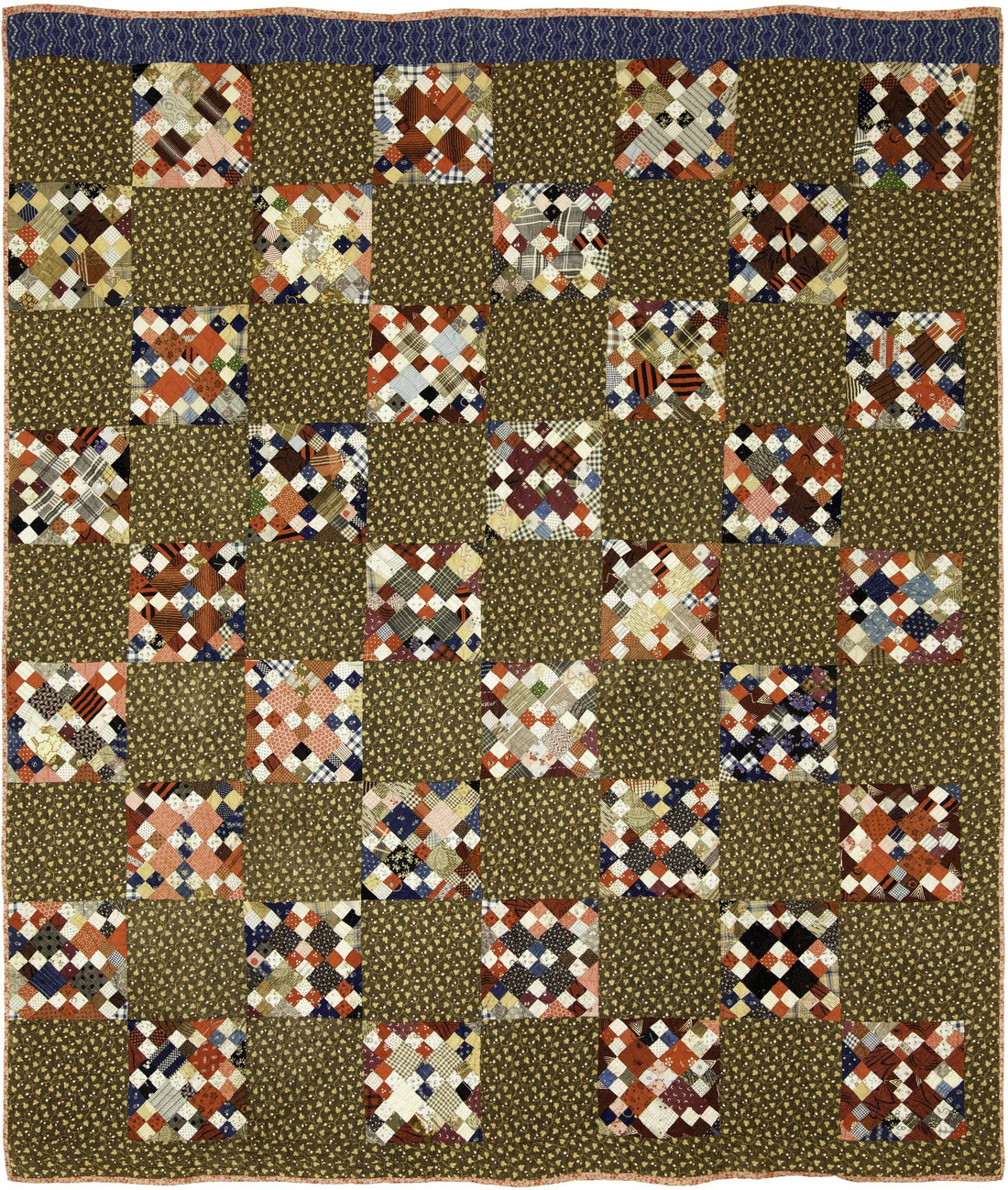Patchwork Forest Squares Quilted Laundry Basket NCU0NTV123