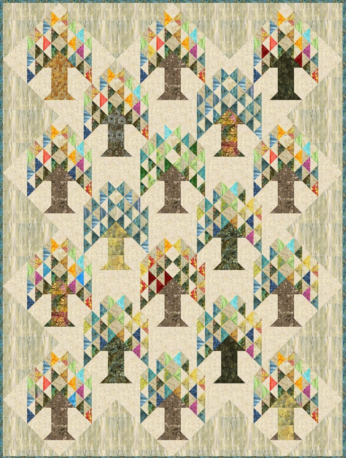 2" Finished Triangle Paper - 6" x 21" fabric