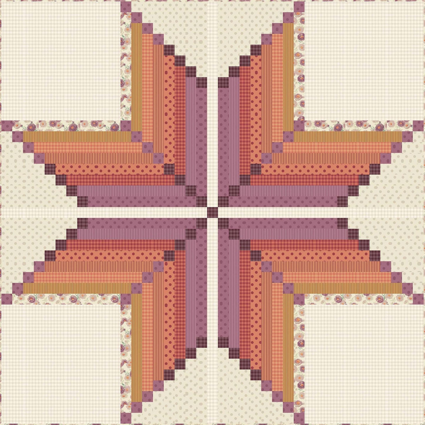 Virginia Star - Jelly Roll Quiltessential Warm Fabric Kit