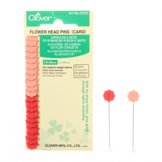 Clover Pink Flower Head Pin Size 32 - 2in
