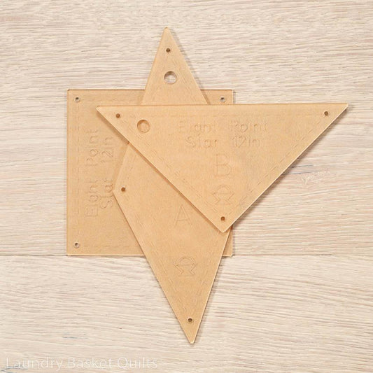 Eight Point Star Templates - Various Sizes