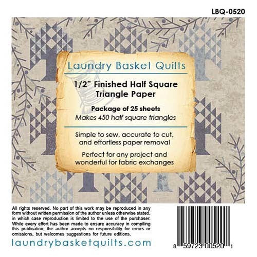 1/2" Finished Triangle Paper - 5" x 5" fabric