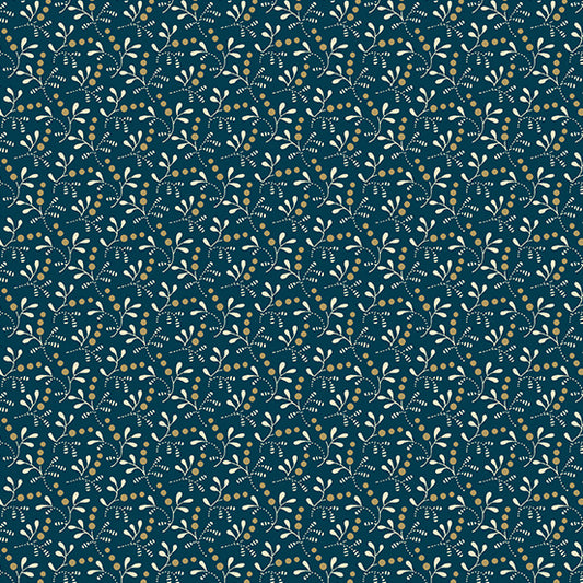 Cocoa Blue Prints - 1 yard