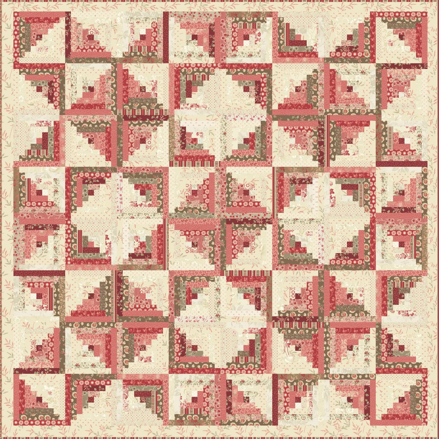 Log Cabin PRE-CUT Fabric Kit