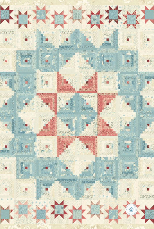 Kitchen Towel - Pioneer Log Cabin Patriotic