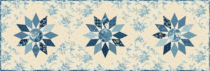Shooting Star Table Runner - Blueberry Pie