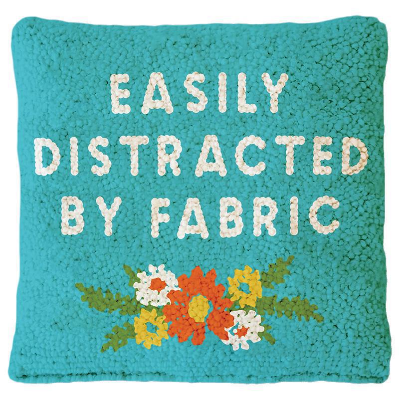 Wool Hook Pillow - Easily Distracted by Fabric