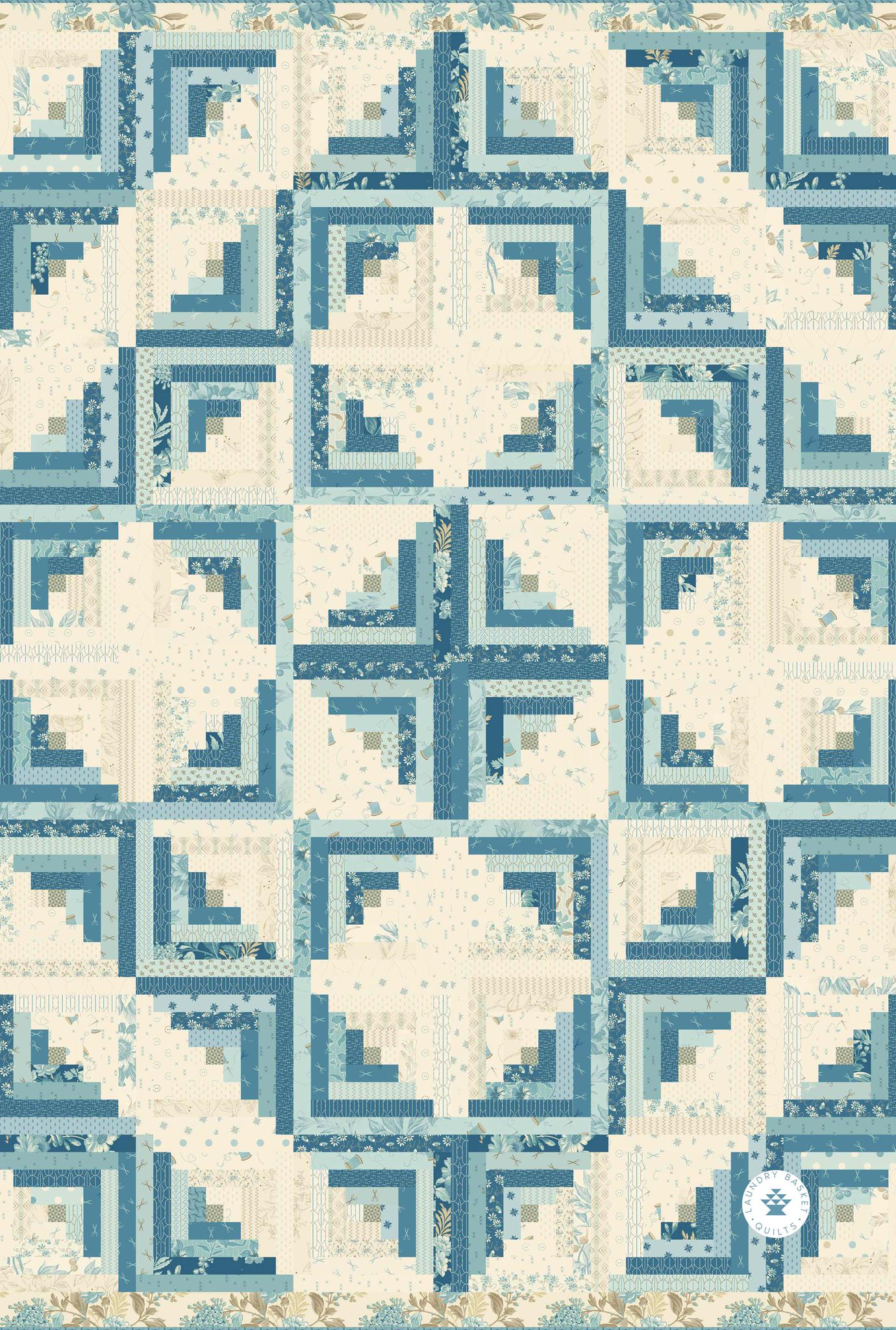 Kitchen Towel - Log Cabin Sewing Bird