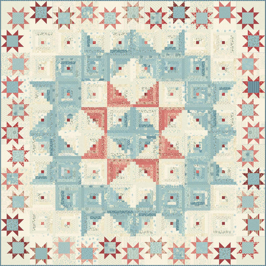 Pioneer Log Cabin - Patriotic Fabric Kit