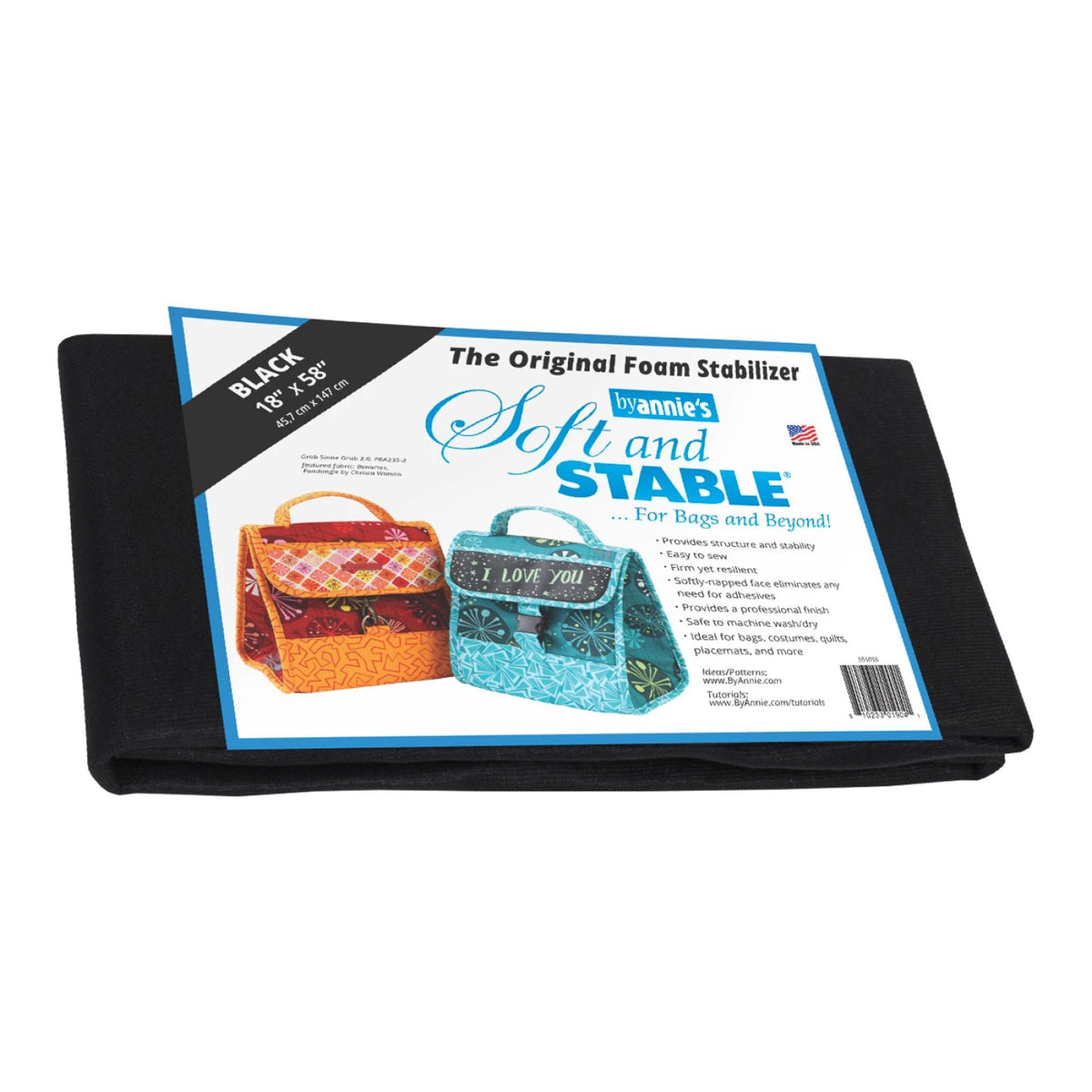 Soft and Stable Black 100% Polyester Foam Stabilizer 18" x 58"