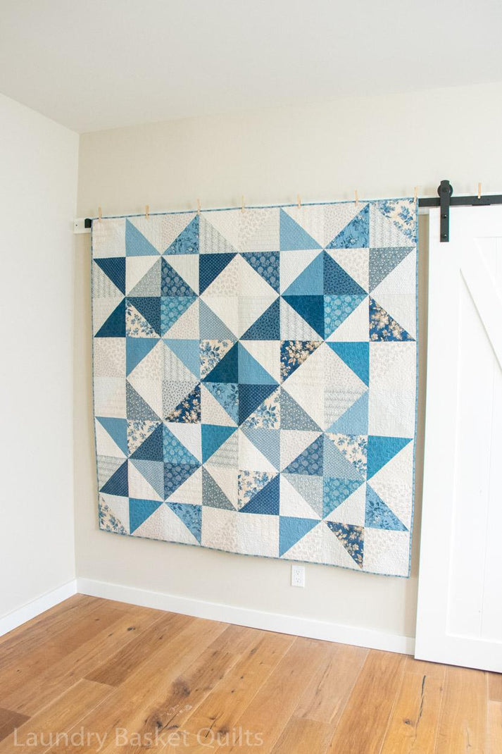 "Stargazer” is a Free Nine Patch Quilt Pattern designed by & from Laundry Basket Quilts!