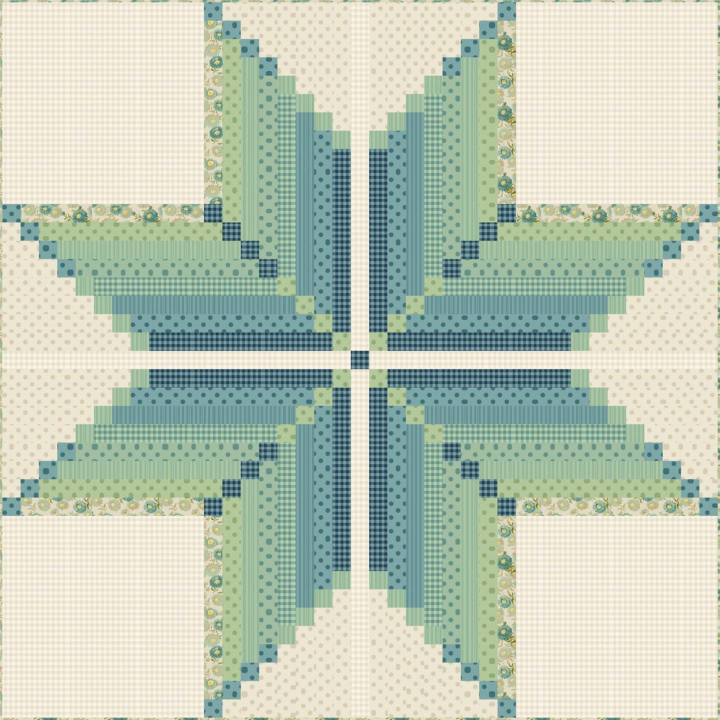 Virginia Star - Jelly Roll Quiltessential Cool Fabric Kit