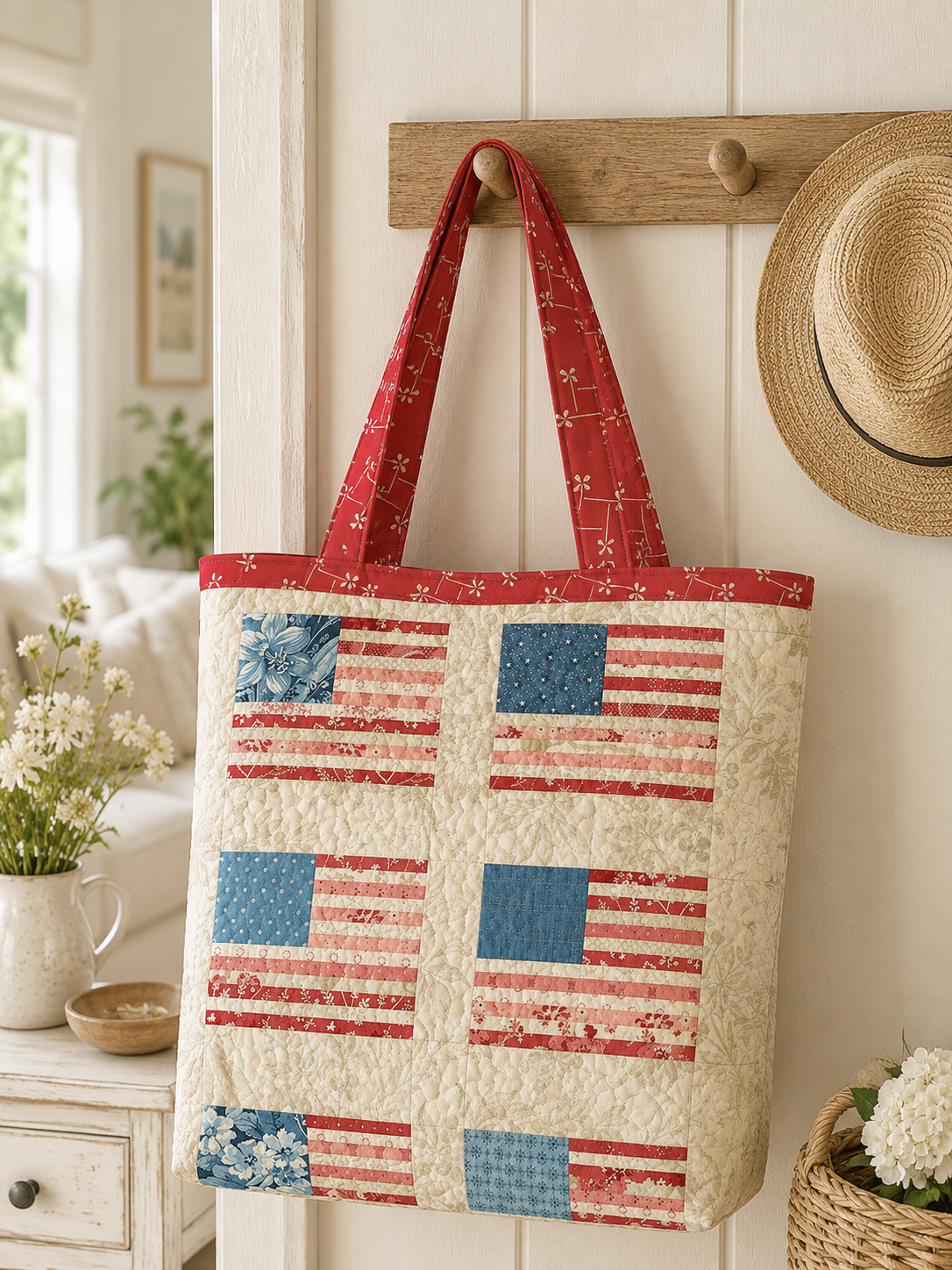 Go, Girl! Stars and Stripes Tote Bag Fabric Kit