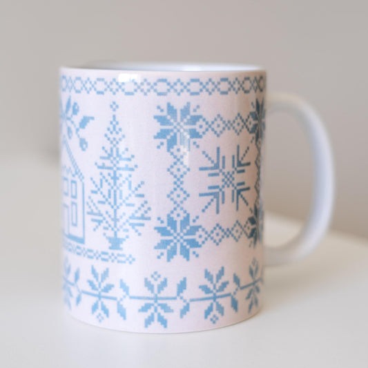 Quilter's Mug - Holiday Cross-Stitch